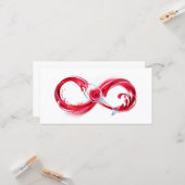 Oneindigheid met rode wijn kaart (Voorkant / Achterkant in situ)