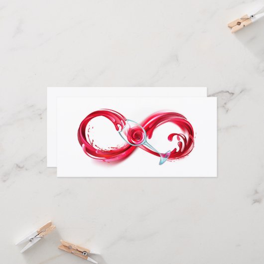 Oneindigheid met rode wijn kaart (Voorkant / Achterkant in situ)