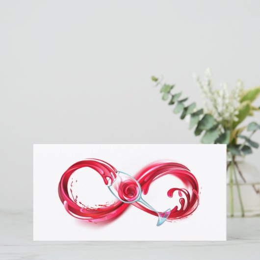 Oneindigheid met rode wijn kaart (Staand voorkant)