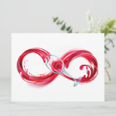 Oneindigheid met rode wijn kaart (Staand voorkant)