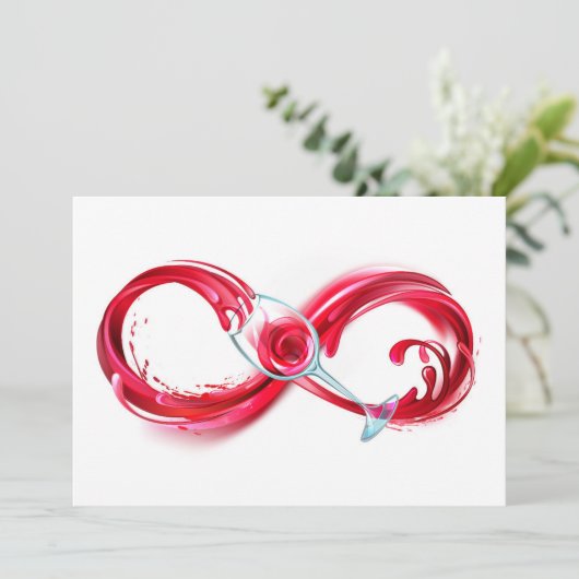 Oneindigheid met rode wijn kaart (Staand voorkant)