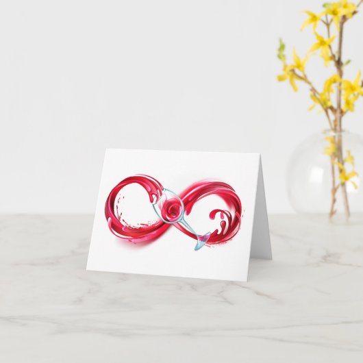 Oneindigheid met rode wijn kaart (Gele Bloem)