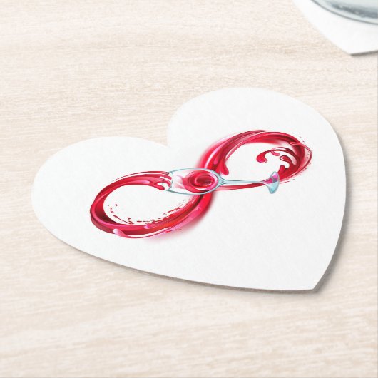 Oneindigheid met rode wijn kartonnen onderzetters (Gekanteld)