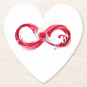 Oneindigheid met rode wijn kartonnen onderzetters