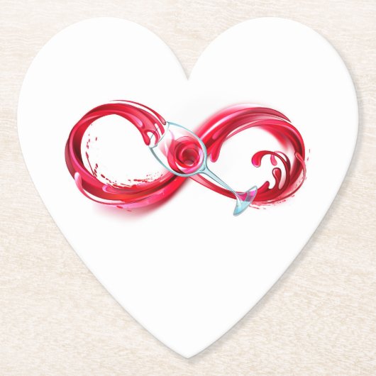 Oneindigheid met rode wijn kartonnen onderzetters (Voorkant)