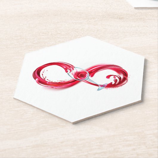 Oneindigheid met rode wijn kartonnen onderzetters (Schuin)