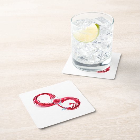 Oneindigheid met rode wijn kartonnen onderzetters (Insitu)