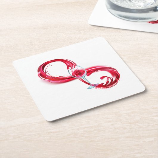 Oneindigheid met rode wijn kartonnen onderzetters (Schuin)