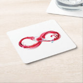 Oneindigheid met rode wijn kartonnen onderzetters (Schuin)