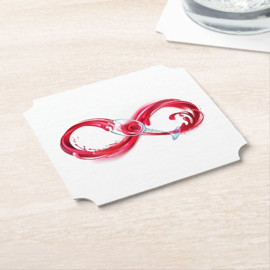 Oneindigheid met rode wijn kartonnen onderzetters (Gekanteld)