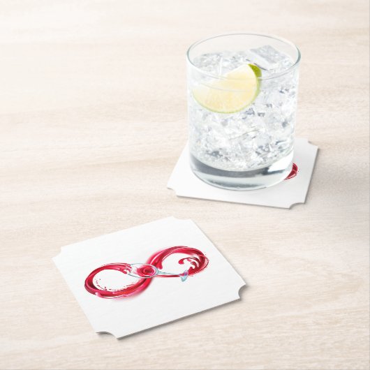 Oneindigheid met rode wijn kartonnen onderzetters (Insitu)