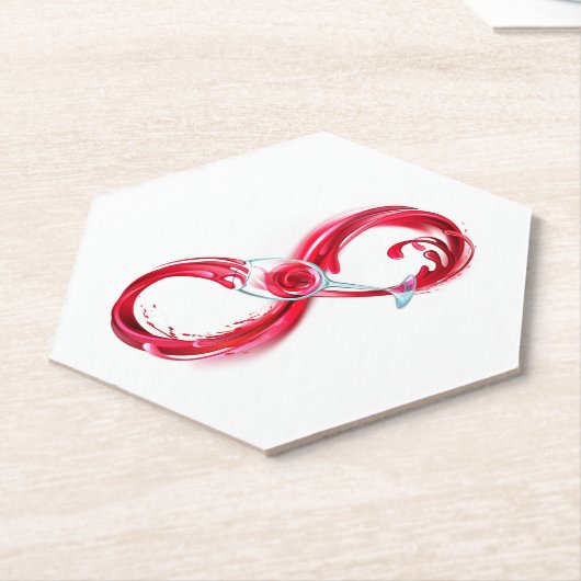 Oneindigheid met rode wijn kartonnen onderzetters (Schuin)