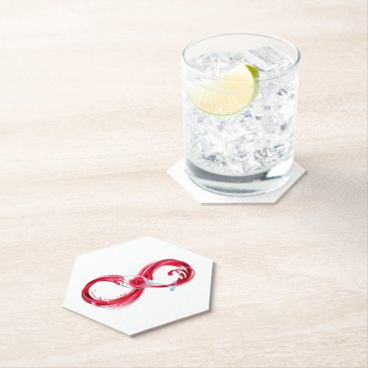 Oneindigheid met rode wijn kartonnen onderzetters (Insitu)