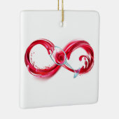 Oneindigheid met rode wijn keramisch ornament (Rechts)