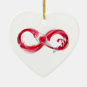 Oneindigheid met rode wijn keramisch ornament (Voorkant)