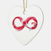 Oneindigheid met rode wijn keramisch ornament (Links)