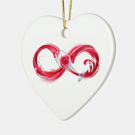 Oneindigheid met rode wijn keramisch ornament (Links)