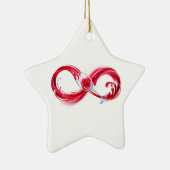 Oneindigheid met rode wijn keramisch ornament (Rechts)