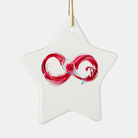 Oneindigheid met rode wijn keramisch ornament (Rechts)