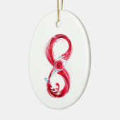 Oneindigheid met rode wijn keramisch ornament (Links)