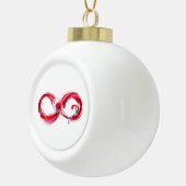 Oneindigheid met rode wijn keramische bal ornament (Rechts)
