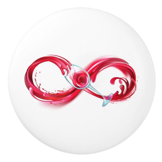 Oneindigheid met rode wijn keramische knop (Voorkant)
