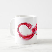 Oneindigheid met rode wijn koffiemok (Voorkant links)