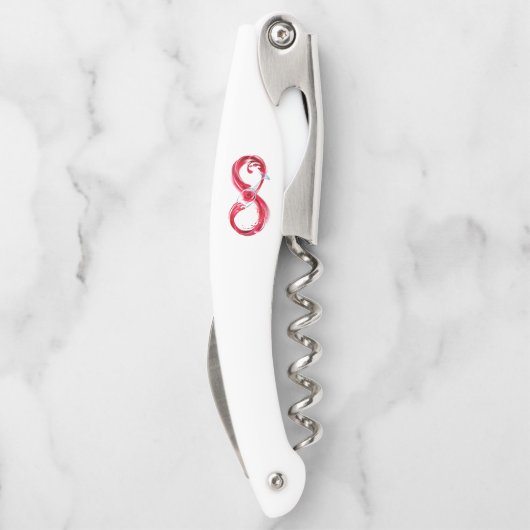 Oneindigheid met rode wijn kurkentrekker (Achterkant)