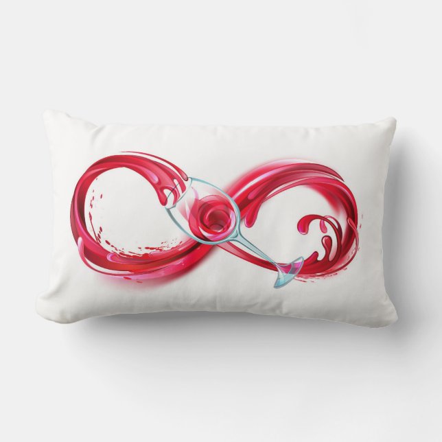 Oneindigheid met rode wijn kussen (Voorkant)