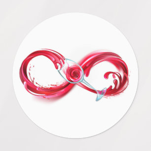 Oneindigheid met rode wijn labels