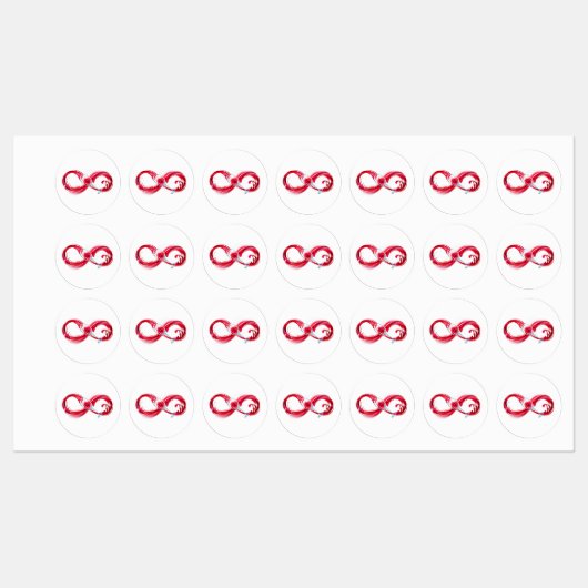Oneindigheid met rode wijn labels (Vel)