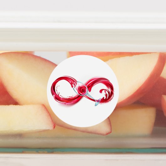 Oneindigheid met rode wijn labels (Aangebracht)