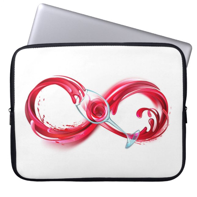 Oneindigheid met rode wijn laptop sleeve (Voorkant)