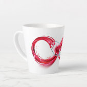 Oneindigheid met rode wijn latte mok (Linkerhoek)