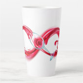 Oneindigheid met rode wijn latte mok (Voorkant)