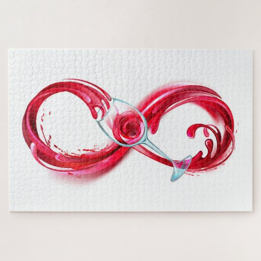 Oneindigheid met rode wijn legpuzzel (Horizontaal)