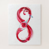 Oneindigheid met rode wijn legpuzzel (Verticaal)