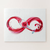 Oneindigheid met rode wijn legpuzzel (Horizontaal)
