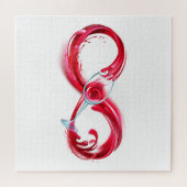 Oneindigheid met rode wijn legpuzzel (Horizontaal)