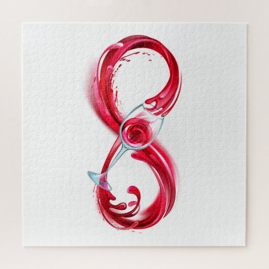 Oneindigheid met rode wijn legpuzzel (Horizontaal)