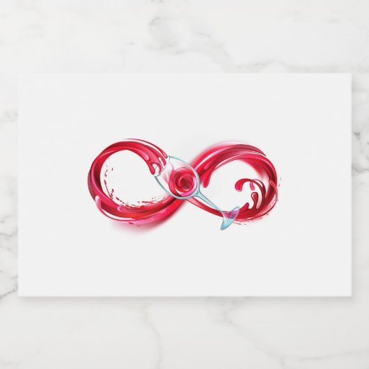 Oneindigheid met rode wijn likeurfles etiket (Enkel label)