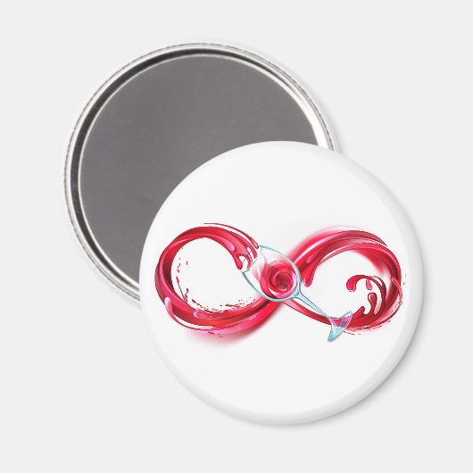 Oneindigheid met rode wijn magneet (Voorkant / Achterkant)
