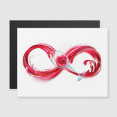 Oneindigheid met rode wijn magnetische uitnodiging (Voorkant / Achterkant)