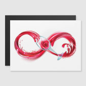 Oneindigheid met rode wijn magnetische uitnodiging (Voorkant / Achterkant)