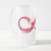 Oneindigheid met rode wijn matglas bierpul (Voorkant links)