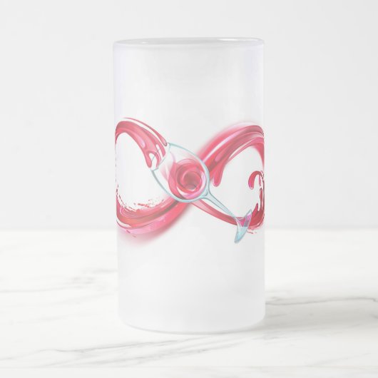 Oneindigheid met rode wijn matglas bierpul (Center)