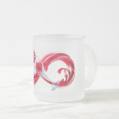 Oneindigheid met rode wijn matglas koffiemok (Voorkant rechts)