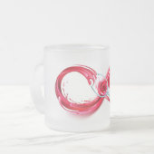 Oneindigheid met rode wijn matglas koffiemok (Voorkant links)