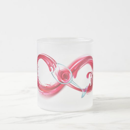 Oneindigheid met rode wijn matglas koffiemok (Center)