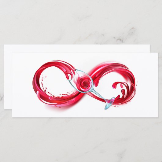 Oneindigheid met rode wijn menu (Voorkant / Achterkant)